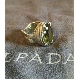 RARE Silpada NEW R1883 Green Olivine Swarovski Sterling Silver Ring HTF Size 7